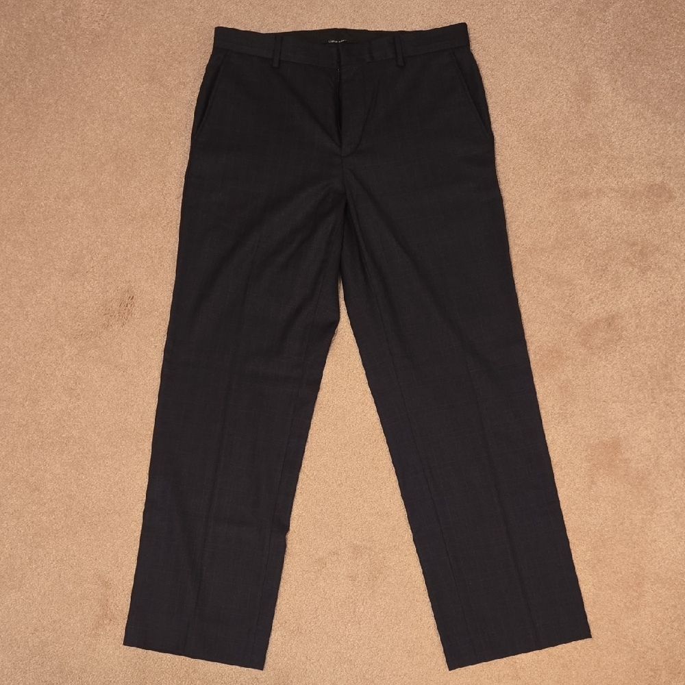 Calvin Klein Charcoal Trousers With Light Checkered Undertone